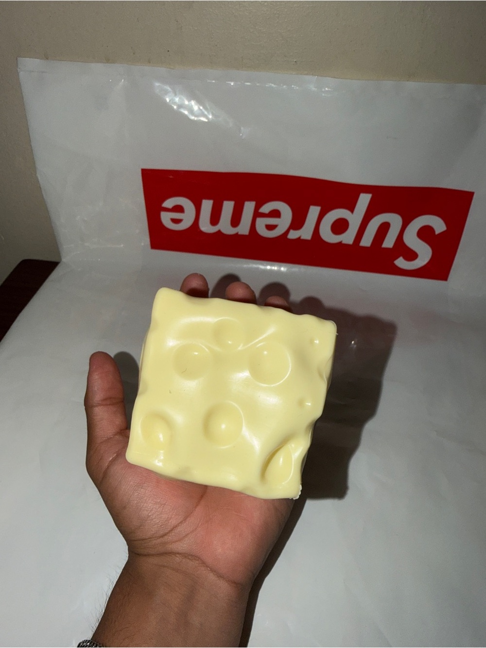 Moldable Cheese Block Cube Squishy Stress Toy - Picture 4 of 6